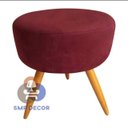 Ver imagem 1 de Puff Redondo Pés Palito Vinho / Bordô