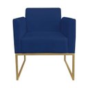 Ver imagem 2 de Poltrona Marisa Suede Azul Marinho Base Metálica Dourado D'Rossi
