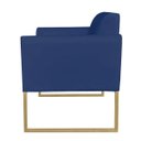 Ver imagem 3 de Poltrona Marisa Suede Azul Marinho Base Metálica Dourado D'Rossi