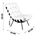 Ver imagem 6 de Kit 2 Poltronas Costela Corano Bege Base de Metal - D'Rossi
