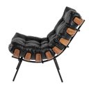Ver imagem 3 de Kit 2 Poltronas Costela Corano Preto Base de Metal - D'Rossi