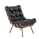 Ver imagem 2 de Kit 2 Poltronas Costela Corano Preto Base de Metal - D'Rossi