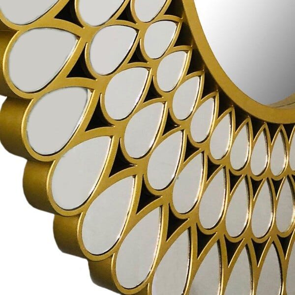 Espelho Decorativo Dourado Speculum 40x40x4,5cm - D'Rossi - 4