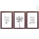 Ver imagem 4 de Kit 3 Quadros Decorativos - Fé e Gratidão Flor de Lótus:preta
