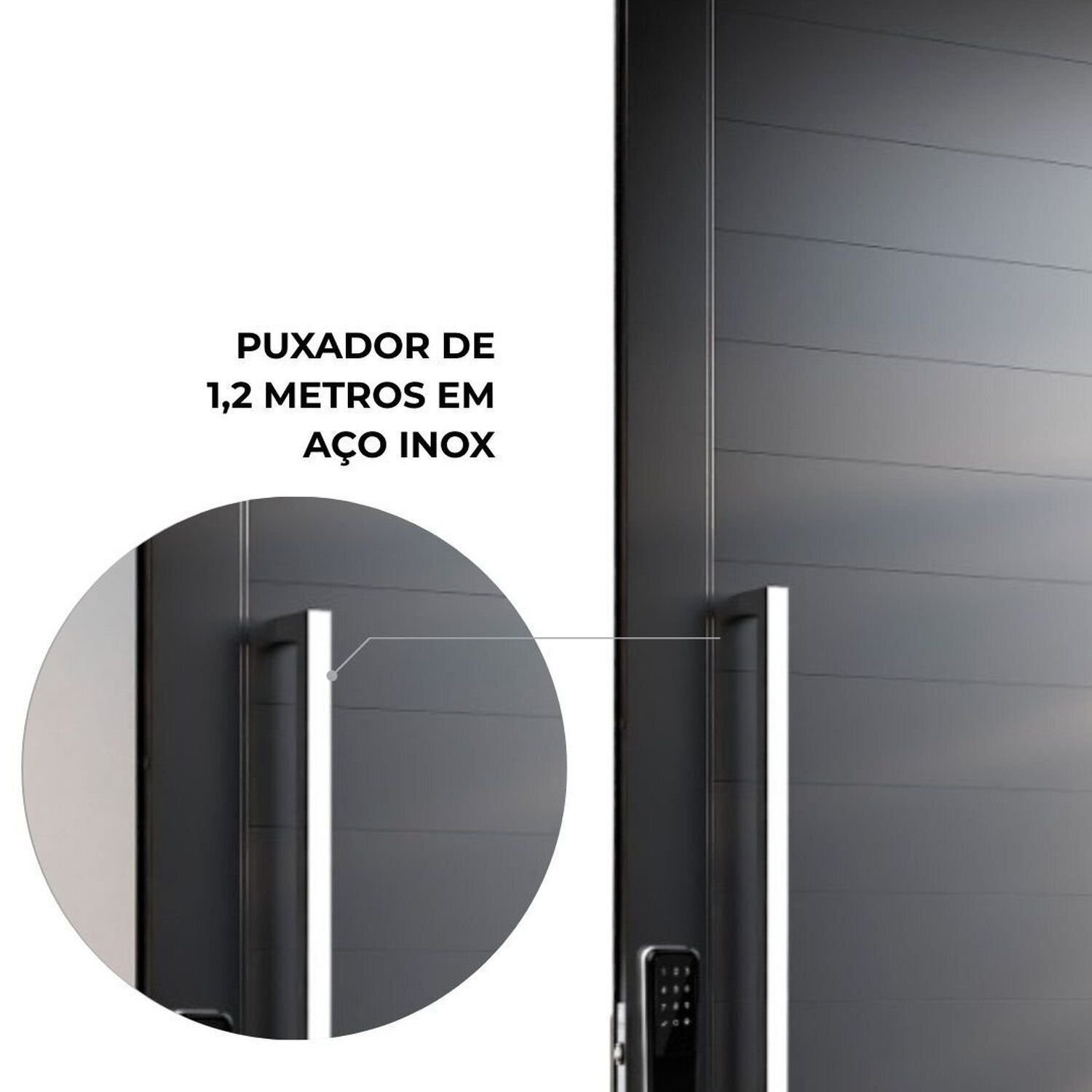 Porta de Alumínio Pivotante com Fechadura Digital 268x130cm Lucasa