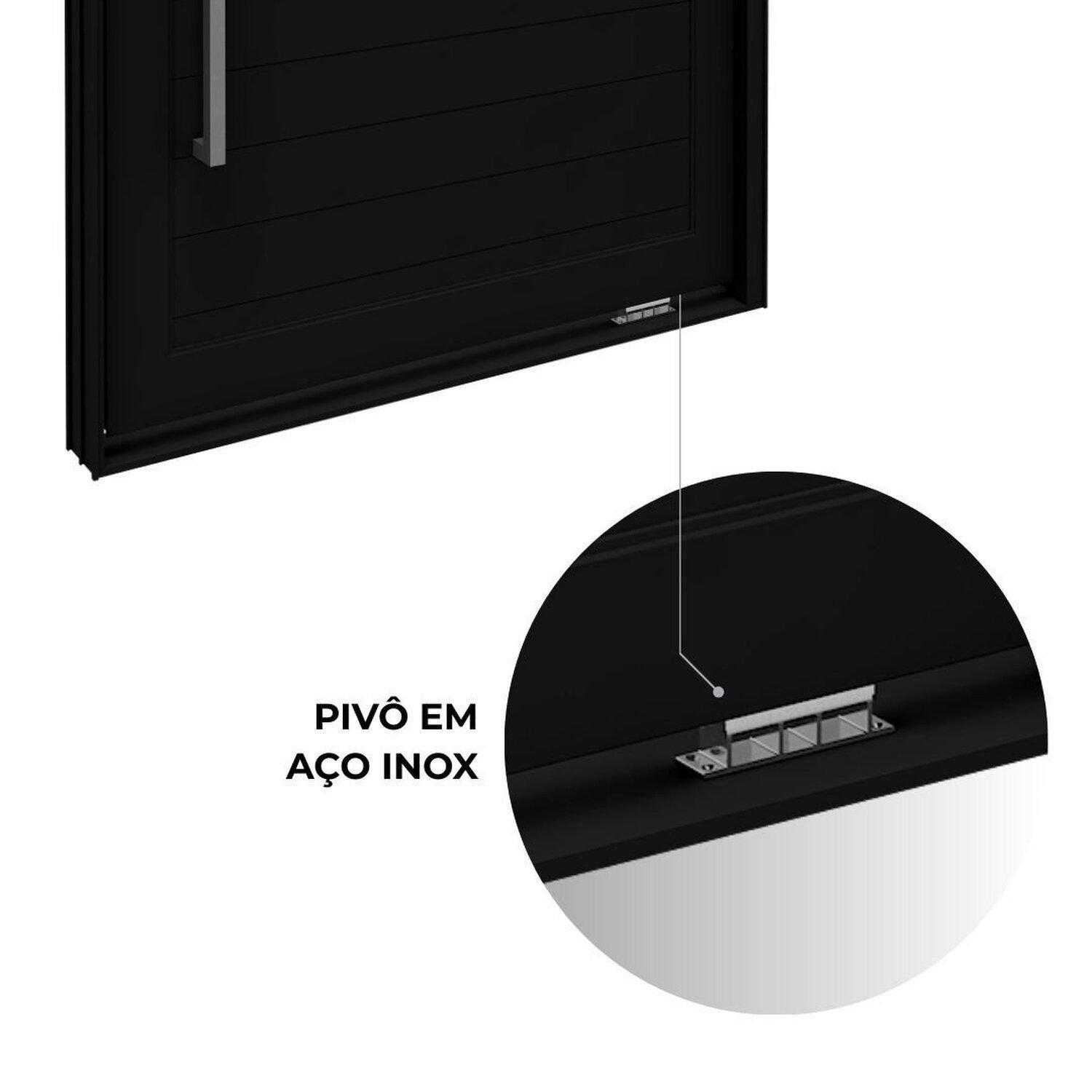 Porta de Alumínio Pivotante com Fechadura Digital 268x130cm Lucasa
