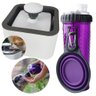 Comedouro Bebedouro Copo e Fonte Agua 2X1 Raçao Cachorro Gato Pet Animais Domestiscos Filtro Bomba - 1
