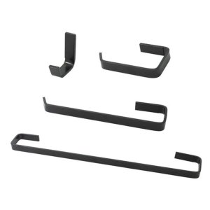 Acessórios  Banheiro 4 Peças Preto Fosco