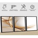Ver imagem 2 de Kit 3 Quadros Decorativo Abstrato Traços Marrom Formas
