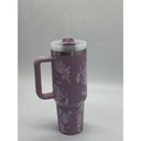 Ver imagem 1 de Copo Térmico Ms-957 1200ml com Estampas Florais - Aço Inox com Tampa Emborrachada:Roxo Florido