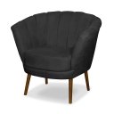 Ver imagem 2 de Poltrona Pétala Flor Decorativa Suede Preto