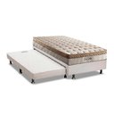 Ver imagem 1 de Cama Box c/Auxiliar Solteiro: Colchão Paropas MasterPocket Eco Linho + Base CRC Courano Branco(