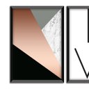 Ver imagem 3 de Kit 3 Quadros Decorativos Rose Gold "Love" 43x33x1cm