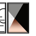 Ver imagem 5 de Kit 3 Quadros Decorativos Rose Gold "Love" 43x33x1cm