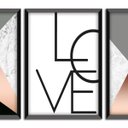 Ver imagem 4 de Kit 3 Quadros Decorativos Rose Gold "Love" 43x33x1cm