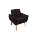 Ver imagem 2 de Kit 05 Poltrona Opala Sofá Sala, Quarto, Escritório Suede Cor:preto