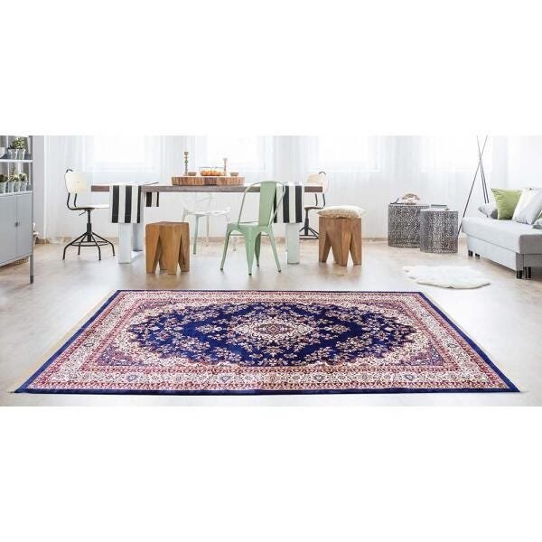 Tapete para Sala Belga Bruxelas 7 Azul 2,00x2,50M - Edantex