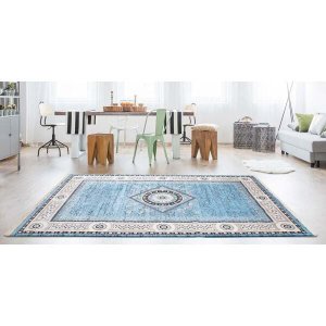 Tapete para Sala Belga Bruxelas 9 Azul 2,50x3,00M - Edantex