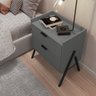 Mesa de Cabeceira Retrô com 2 Gavetas Asher 45cm - 5