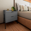 Ver imagem 1 de Mesa de Cabeceira Retrô com 2 Gavetas Asher 45cm