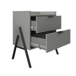 Mesa de Cabeceira Retrô com 2 Gavetas Asher 45cm - 3