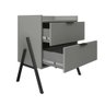 Mesa de Cabeceira Retrô com 2 Gavetas Asher 45cm - 3