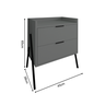 Mesa de Cabeceira Retrô com 2 Gavetas Asher 45cm - 5