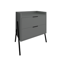 Mesa de Cabeceira Retrô com 2 Gavetas Asher 45cm - 4