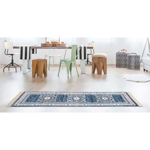 Passadeira Belga Bruxelas 9 Azul 0,66x2,10m - Edantex