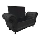 Ver imagem 3 de Recamier Baú Londres 1,20 M Suede Preto D'Rossi