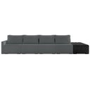 Ver imagem 3 de Sofá Ilha Modular para Sala 432cm com Puff Dublin K01 Bouclê Cinza e Sintético Preto - Lyam Decor
