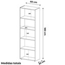 Ver imagem 4 de Estante Livreiro 5 Prateleiras 180x60 Cm Branco Arly Branco