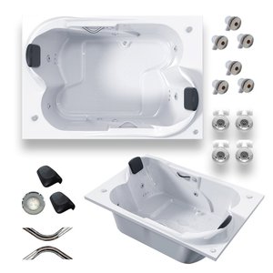 Banheira de Hidro Dupla Premium 10 Jatos 220v GelCoat Motor Silencioso e  Cromoled