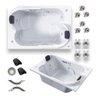 Banheira de Hidro Dupla Premium 10 Jatos 220v GelCoat Motor Silencioso e  Cromoled - 1