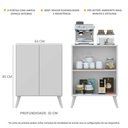 Ver imagem 4 de Aparador Buffet 2 Portas Retrô Veneza Multimóveis V3609 Branco