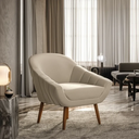 Ver imagem 1 de Poltrona Decorativa Sala Pé Palito Castanho Giovana Suede Bege D01- D'Rossi
