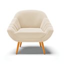 Ver imagem 3 de Poltrona Decorativa Pé Palito Castanho Giovana Suede Bege D01- D'rossi