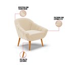 Ver imagem 2 de Poltrona Decorativa Sala Pé Palito Castanho Giovana Suede Bege D01- D'Rossi