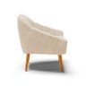 Poltrona Decorativa Pé Palito Castanho Giovana Suede Bege D01- D'rossi - 4