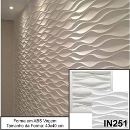 Forma Molde Para Gesso 3d Ondas Dunas 40x40cm Abs 2mm Gesso E Cimentício 3d - 4