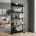 Ver imagem 1 de Estante Porto 80cm com 5 Prateleiras Preto D'rossi