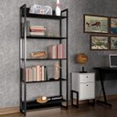 Ver imagem 3 de Estante Porto 80cm Com 5 Prateleiras Preto D'Rossi