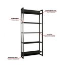 Ver imagem 3 de Estante Porto 80cm com 5 Prateleiras Preto D'rossi