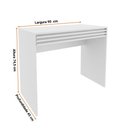 Ver imagem 3 de Escrivaninha para Home Office e Estudos com 1 Gaveta Detalhe Ripado Me4173 Tecnomobili Branco