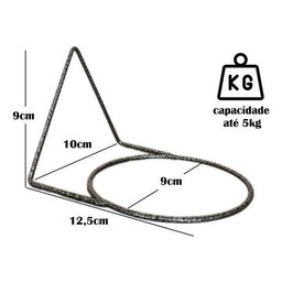 Kit 3 Suportes 9cm Anel Redondo Pendurar Vaso Planta Parede - 2