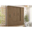 Ver imagem 1 de Guarda Roupa Casal 8 Portas e 4 Gavetas Nápoles Jatoba - Santos Andirá