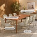 Ver imagem 2 de Conjunto de Jantar Mesa Retangular Harmony 8 Cadeiras Lucille - Canella c/ Palha