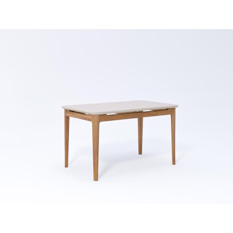 Conjunto Sala de Jantar Baobá com 4 Cadeiras Marcela 1,30x0,80 Tampo em MDF e Vidro Off White -