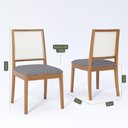 Ver imagem 5 de Conjunto Sala de Jantar Baobá com 4 Cadeiras Marcela 1,30x0,80 Tampo em MDF e Vidro Off White -