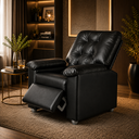 Ver imagem 2 de Poltrona do Papai Reclinável Mesquita em Corino Conforto Premium para Sala e Quarto:Preto